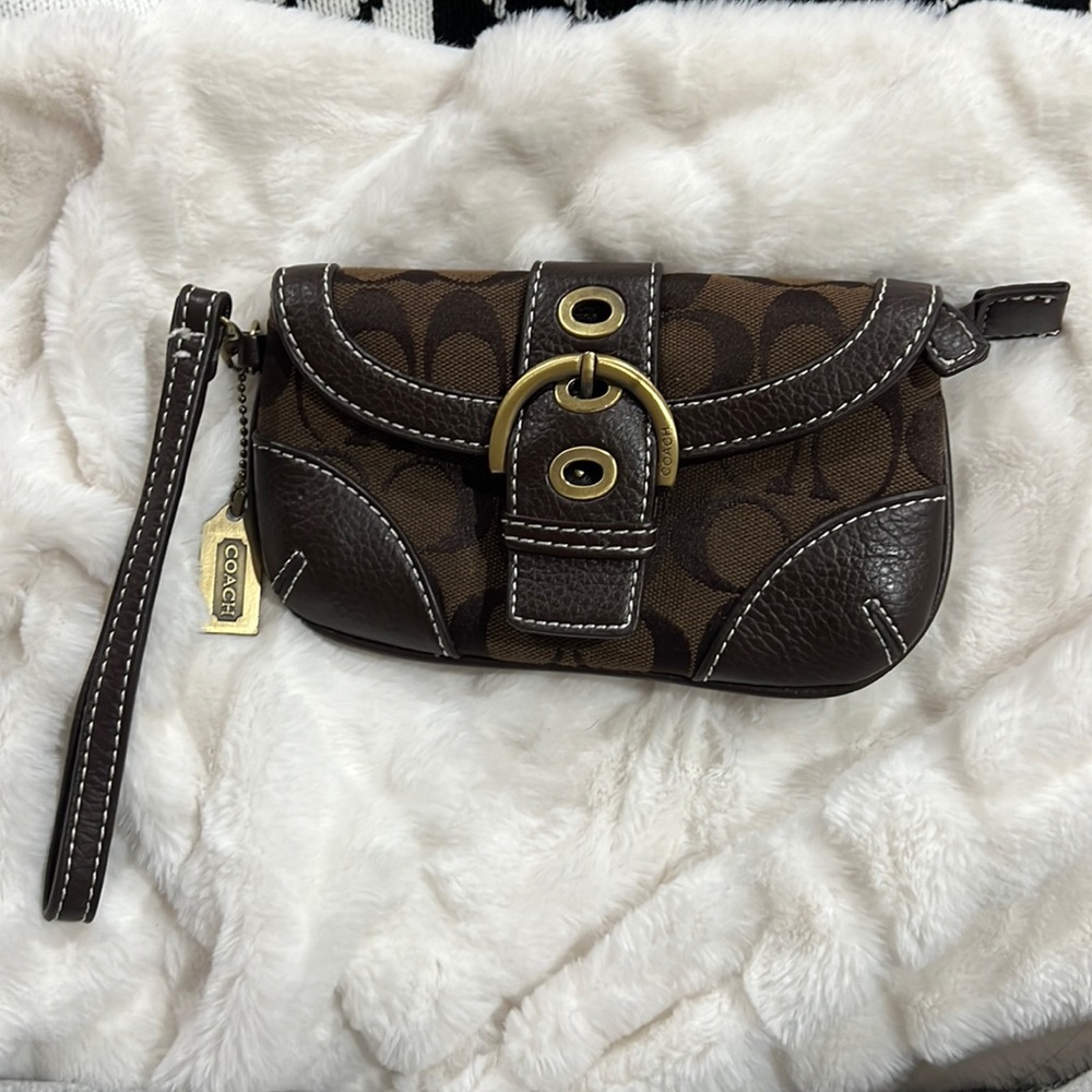Signature Canvas Coach Wristlet